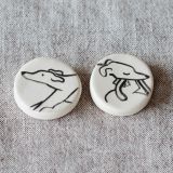 Pack 2 imanes de cerámica con galgo pintado a mano